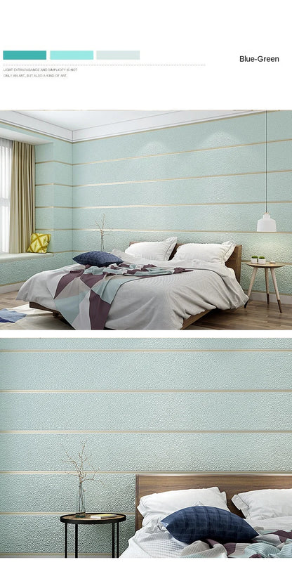 Modern Deerskin Velvet Wallpaper Non-woven Fabric 3D Stripe Living Room Bedroom TV Background Wall Paper טפט לקיר Home Decor