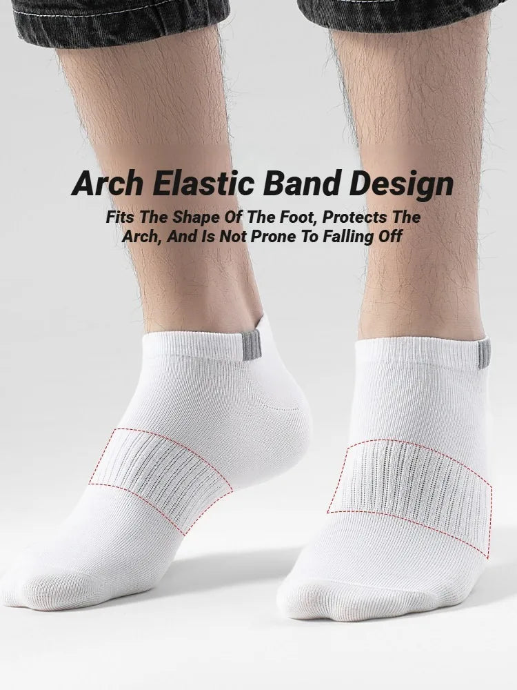 Men Ankle Socks Fashionable Letter Sports Style Odor Proof Sweat Absorbing Breathable Invisible Running Cloth Standard Boat Sock