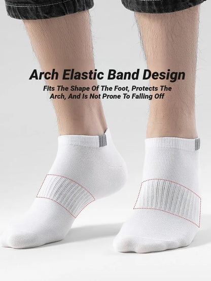 Men Ankle Socks Fashionable Letter Sports Style Odor Proof Sweat Absorbing Breathable Invisible Running Cloth Standard Boat Sock