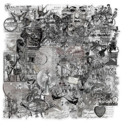 58PCS Vintage Stamps Clipart Stickers DIY Phone Case Laptop Water Cup Computer Toy Stickers