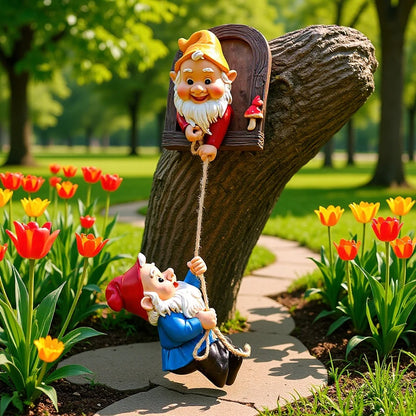 Garden Gnomes Dwarfs Climbing Ropes Resin Crafts Outdoor Yard Decor Art Statues Figurines Gift for Home Courtyard Lawn Ornament