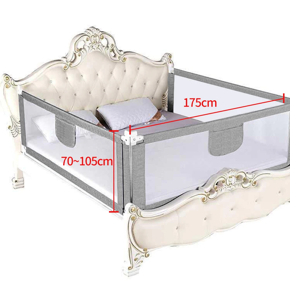 150 / 180/200/cm bed Protection toddler room accessory for boys and girls gray Pink blue bed