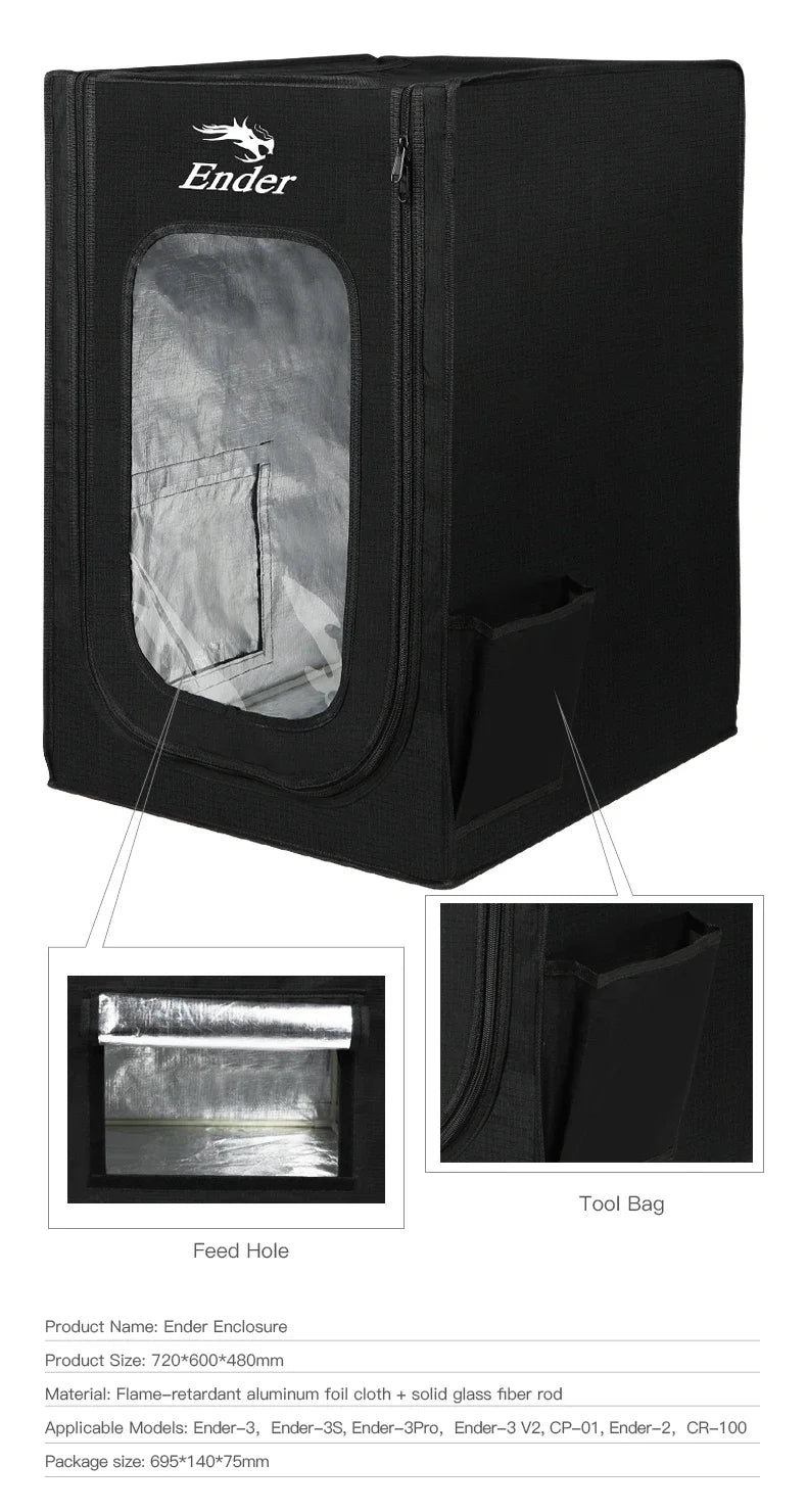 Creality Official Ender Enclosure Update Constant Temperature Fireproof Dustproof 3D Printer Protective Cover for Ender-3/3 V2
