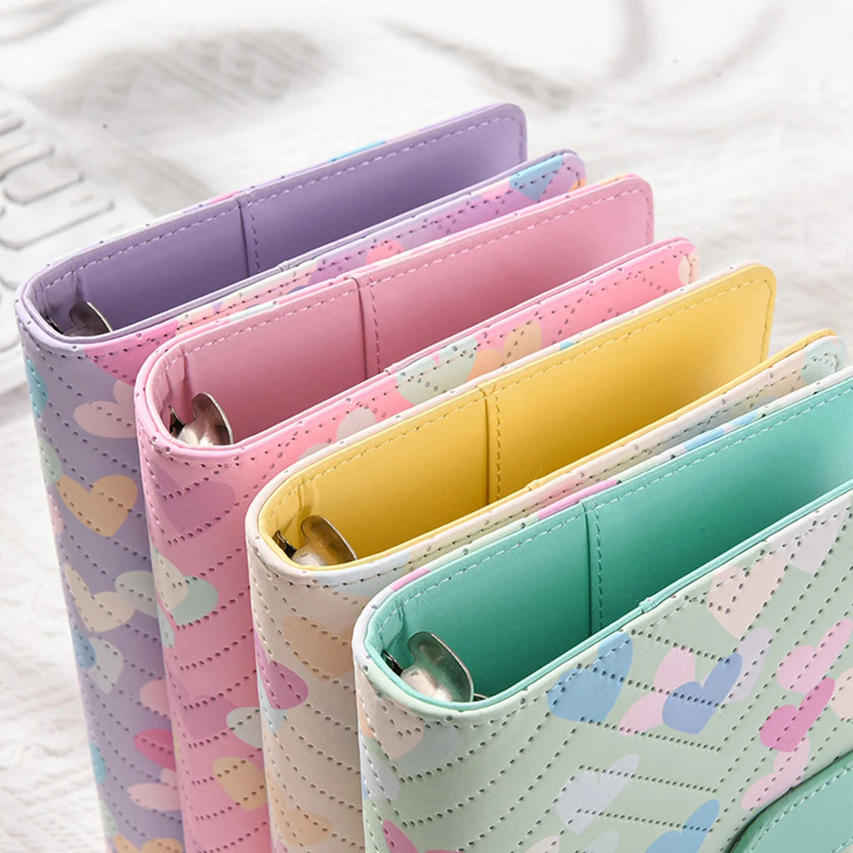 A6 PU leather binder economy 6-ring notebook, stylish design, personal notebook binder cover, can be used for cash budget storag