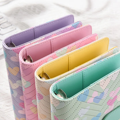 A6 PU leather binder economy 6-ring notebook, stylish design, personal notebook binder cover, can be used for cash budget storag