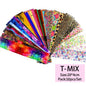 16Pc Holographic Nail Foil Set Starry Transfer 20*4cm Sticker Laser Flowers Leopard Mix Design Decal DIY Nail Art Decoration