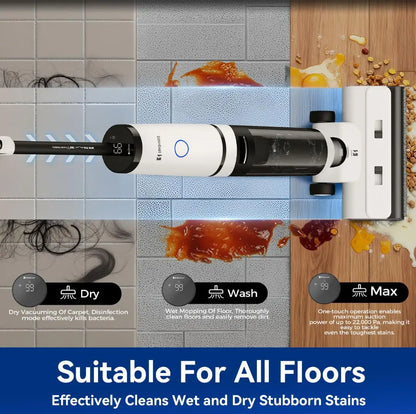 Redkey W15 Pro Cordless Vacuum Cleaner,22kpa/200W Stick Vacuum with 55 Mins Runtime,Vacuum Cleaner for Home,Carpet & Hard Floor