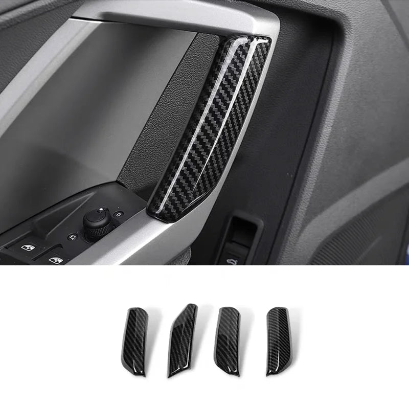 FOR Audi Q3 2019 -2022 Car Carbon fiber style Console Gear Shift Frame Cover Trim Interior accessories  Auto Integral interior
