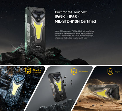 【World Premiere】Ulefone Armor 34 5G AI Rugged Phone 25500mAh Up to 32GB+512GB 120Hz 6.95" NFC Android 15 Smartphon