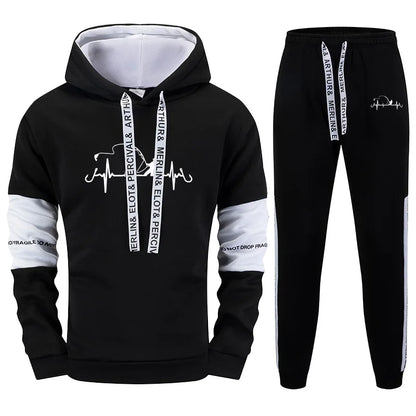 Men's Hooded Sweatshirts Jogger Pants High Quality Sportswear Suit Male Trendy Hoodies Sweatpants Urban Fashion Casual Tracksuit