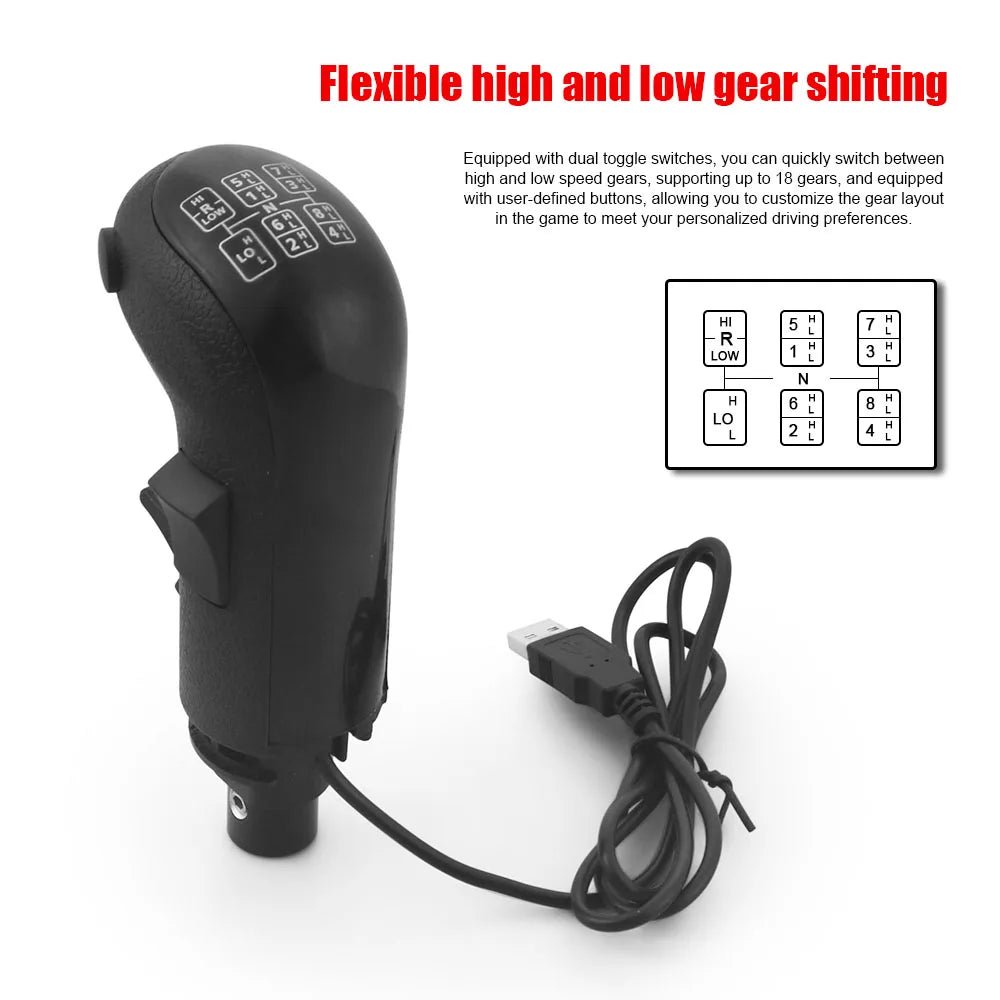Left Hand USB Truck Simulator Shifter Knob for Logitech G923 G29 G27 G25 TH8A for ETS2&ATS Euro Truck High Low Gear Simulator