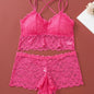 Women's Lace Non-wire Bra And Panties Set Transparent Low Rise Briefs Ultra-thin Comfort Underwear Female Bralette Lingerie Set