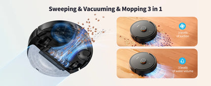 Laresar L20 Robot Vacuum Cleaner 5000Pa Smart LDS Navigation Self-emptying Station APP Control Home Floor Mopping Carpet Clean