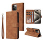 ZZXX Wallet Card Slot Holder Magnetic Flip Leather Case For iPhone 15 Pro Max 14 Plus 13 Mini 12 11 X XS XR SE 2022 8 7 6s Cover