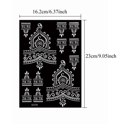 Flower Tattoo Stencil Reusable Henna Template for Hand and Body Henna Tattoo Design for Wedding Festival Party Tattoo Tools