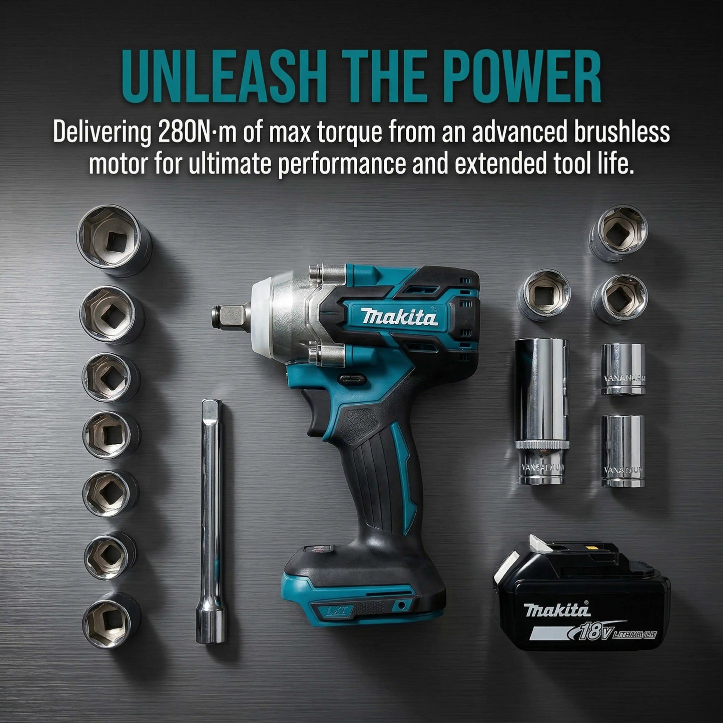 Makita DTW285 18V Brushless Impact Wrench High Torque For Machinery Assembly Daily Household Repair Jobs