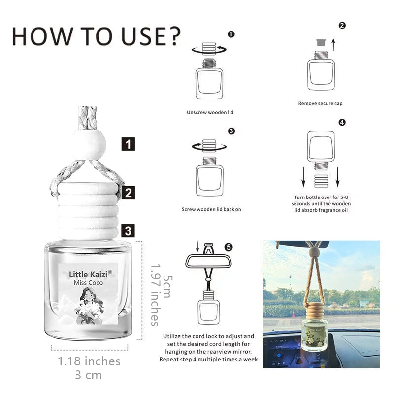 Little kaizi Scented Car Air Freshener - Long Lasting Car Diffuser - Last 60+ Days