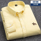 Casual cotton men's shirt slim fit horse logo bottom inch shirt Oxford spinning long sleeved striped shirt