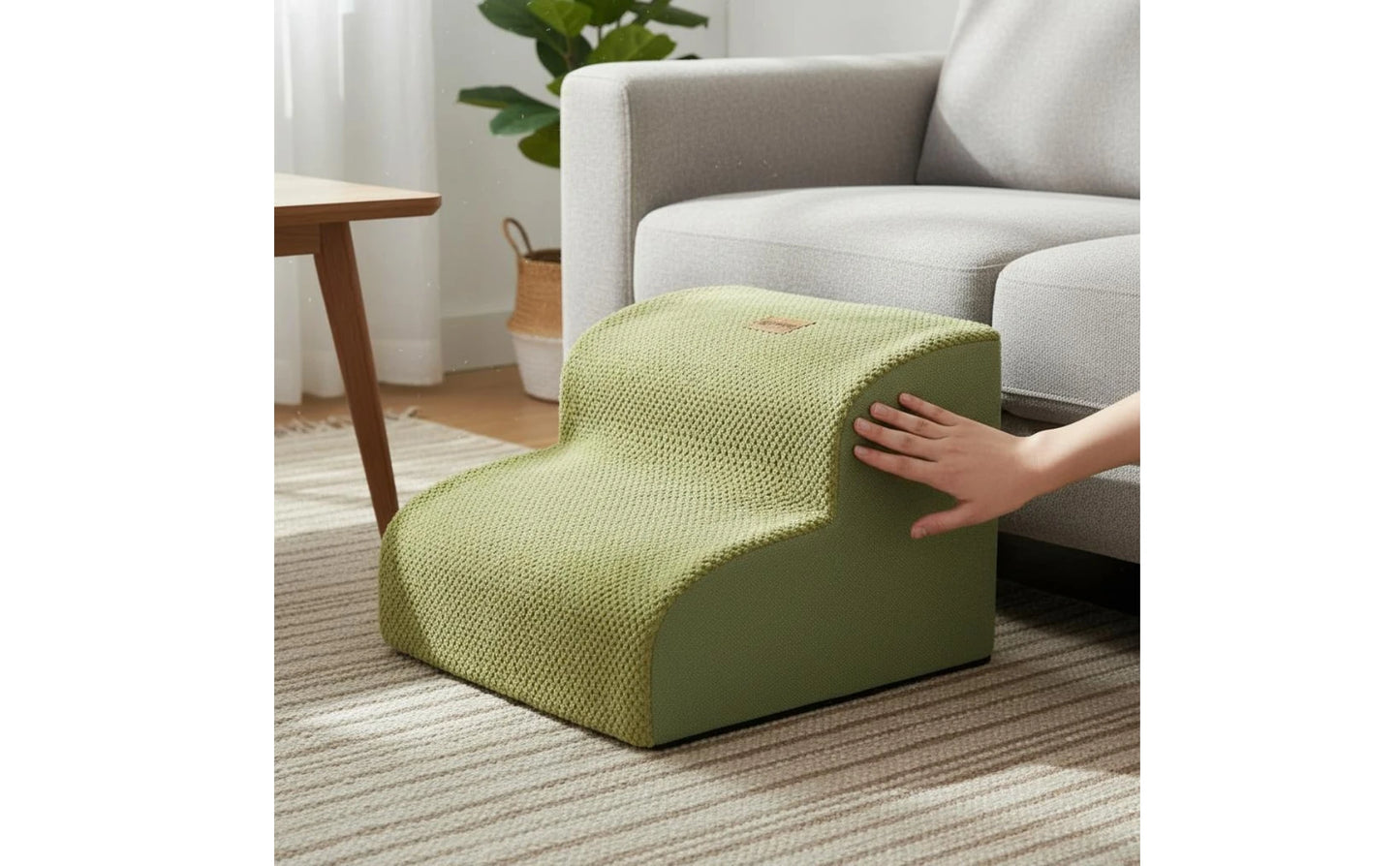Pet Stair Ramp Washable Dog Ramp and Stairs Foam Pet Stairs Detachable Cover Sturdy for Sofa