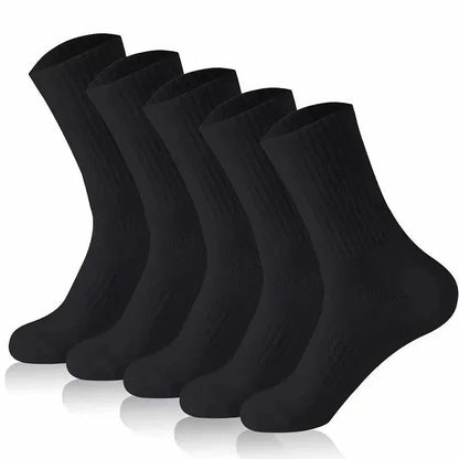 5/10Pairs Neutral Round Neck Socks Spring Summer Sweat Absorbing Breathable Comfortable All-Season Sports Men's High Classic
