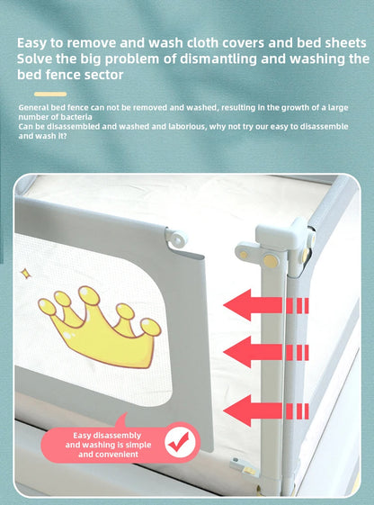 IMBABY Bed Guardrail Liftable Crib Protectors Adjustable Handrail Bed Safety Children Washable Baby Safety Bed Barrier Bumper