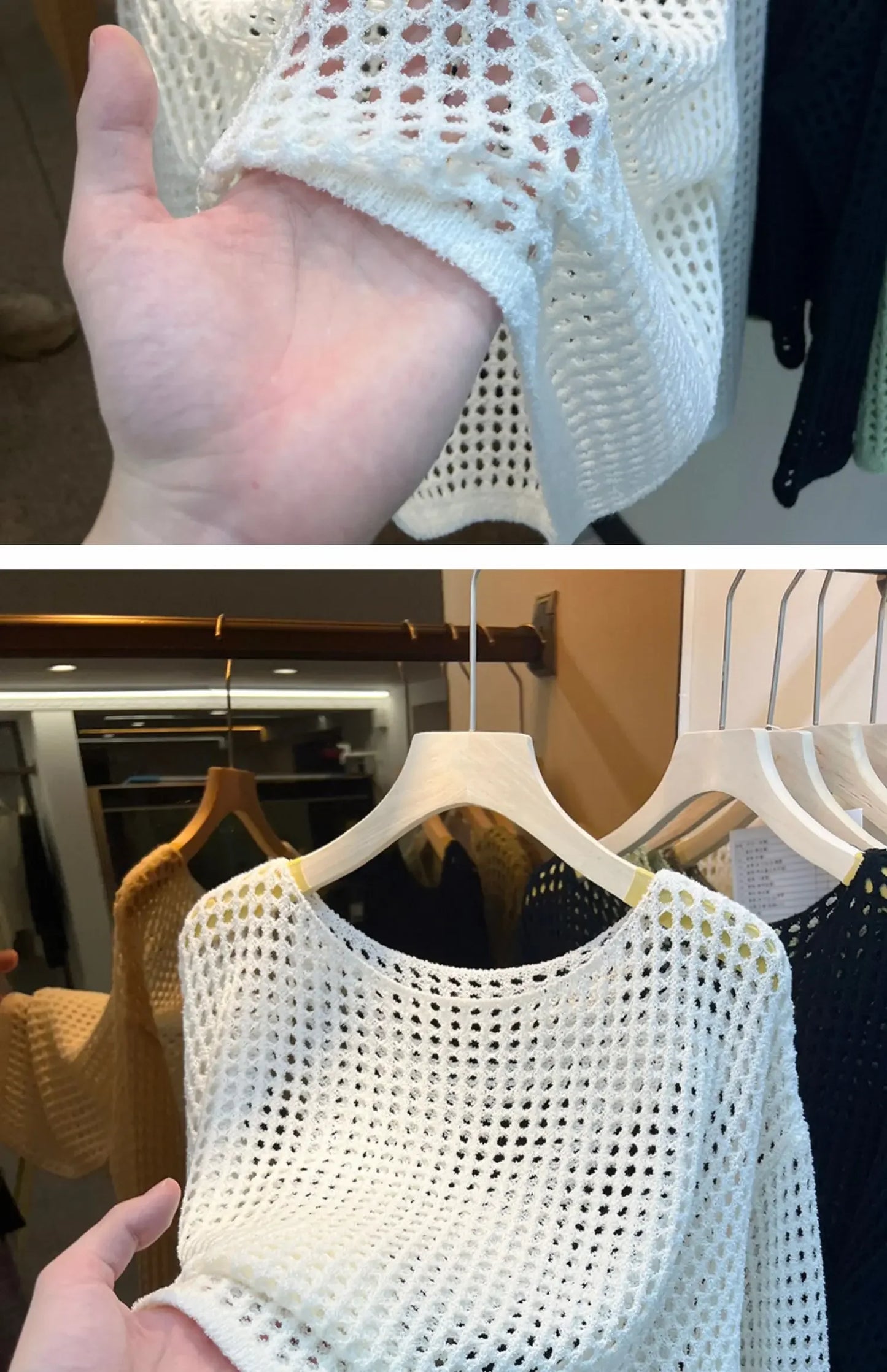 2025 Mesh Vintage Harajuku Long Sleeve Women Sweater Korean Spring Summer Knitwear Soft Thin Tops Chic Solid Femme Sweater