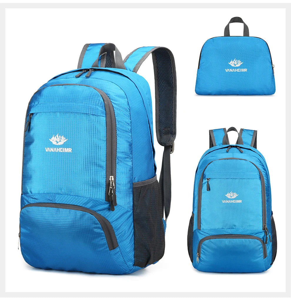 23L Packable Backpack Foldable Ultra Light Outdoor Duffle Bag Big Folding Knapsack Hiking Travel Rucksack Mountaineering Daypack
