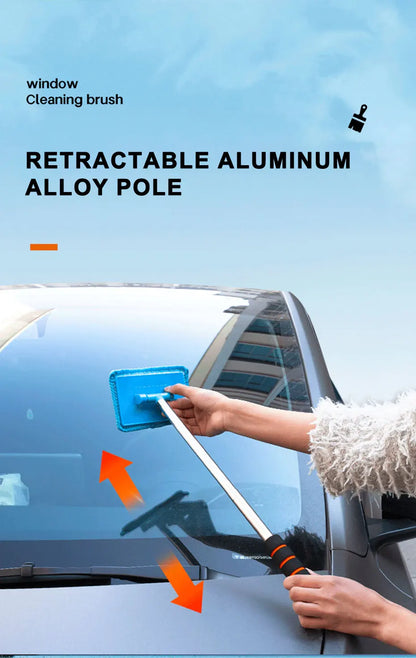 SEAMETAL Car Windshield Cleaning Brush Window Glass Clean Wiper Scalable Long Handle Scratch-Free Soft Wash Cloth Washing Tool