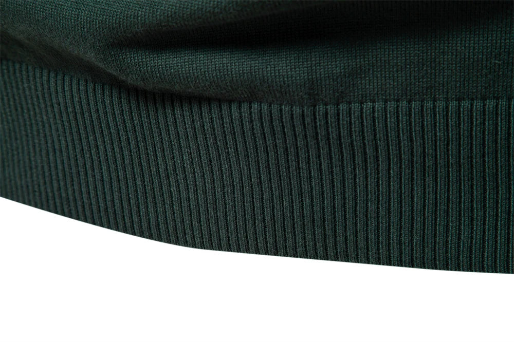 AIOPESON Mens Mock Neck Cotton Pullover Knit Sweaters Casual Business Strip Ribbed Turtleneck Sweaters for Men