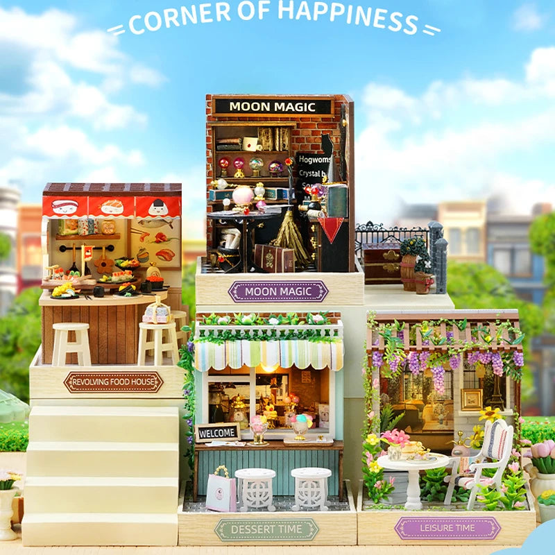 Mini Doll House DIY Small House Kit Handmade 3D Puzzle Assembly Model Building Room Bedroom Decoration Wooden Craft BirthdayGift
