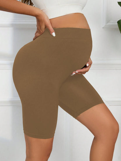 Maternity Yoga Shorts Over The Belly Women's Maternity Biker Pregnancy Shorts for Workout