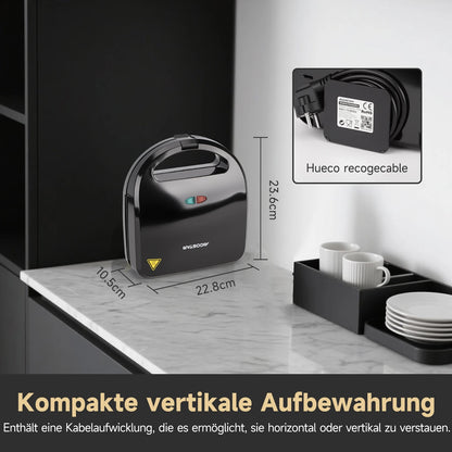 Aigostar 750W Sandwich Maker/Grill/Waffle 3 in 1. Compact Size with Automatic Thermostatic System, Non-Stick and Removable Plate