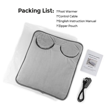 Electric Foot Heating Pad Massage Cushion Portable Foot Warmer 4 Levels Temperature 4 Timer Heated Foot Massager Warming Mat