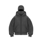 Unisex Plain Hooded Zip Up Sweatshirt Autumn Winter Ins Style Couple Matching Pullover Jacket