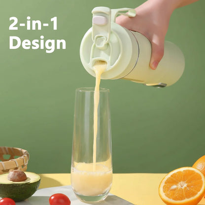 New 530ml Portable Juicer Wireless USB Charging Crushed Ice Electric Juicing 12 Blade 4 Gears 7.4V Mini Fresh Juice Blender