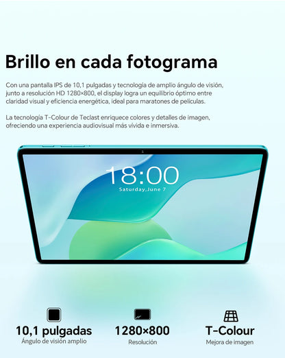 Teclast P33 Android 15 Tablet, 10.1 Inch IPS, Allwinner A333, 9GB(3GB+6GB) RAM 64GB ROM (Expandable 1TB), WiFi 6, 6000mAh, 5MP Camera, Metal Body, Tablet PC