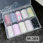 10 Rolls New Design Fresh Nail Foils for Transfer Paper Sticker Plaid Sliders Denim Nails Wraps DIY Bowknot Nail Art Decorations
