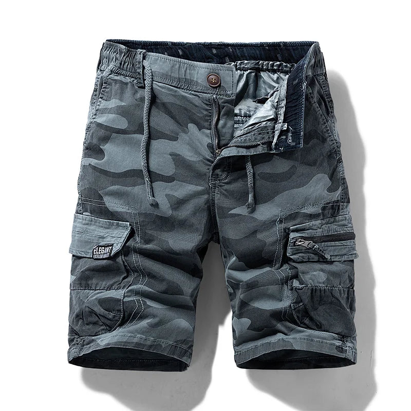 New Summer Men Cotton Cargo Camouflage Shorts Men Clothing Casual Breeche Bermuda Beach Jogger Shorts Male Hot Dropshipping