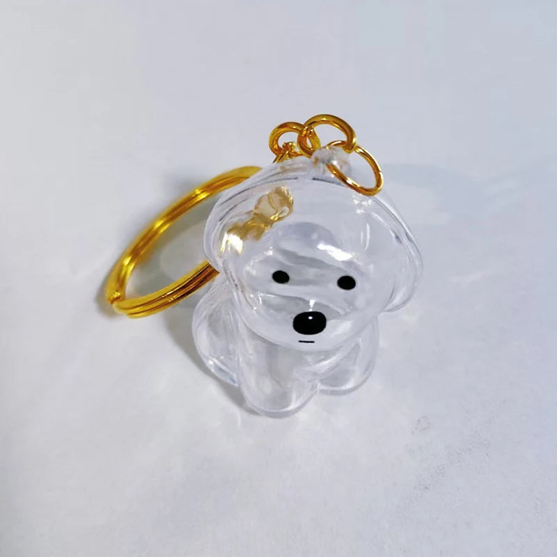 (HB05)Clear Puppy Hair Memorial Keepsake Capsule Pet Dog Fur Container DIY Pendant Keychain Decor Pet Lovers Home Display Gifts