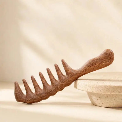 Natural Red Sandalwood Massage Comb 1Pcs Handmade Acupoint Massage Tool for Home SPA Hair Care