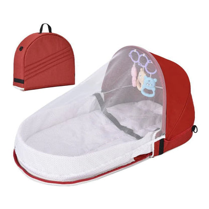 Baby Travel Bed Tight Stitching Baby Travel Cot Soft Linen Cotton Tear Resistant Multifunctional Comfortable Touch for Garden