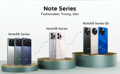 DOOGEE Note56 Pro Smartphone 32GB+128GB Android 16 6150mAh Battery 6.56'' 90Hz Screen 13MP+8MP Widevine L1 NFC Cell Phone