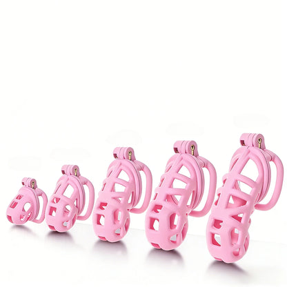 2026 New Chastity Lock Cage SM Flirting Breathable Resin Male Virginity Device Fetish Male Penis Lock with 4 Rings