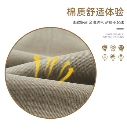 2026 Men's Cargo Pants Straight Leg Cotton Stretch Tactical Trouser Male Military Outdoor Camping Fishing Casual Work Wear Khaki