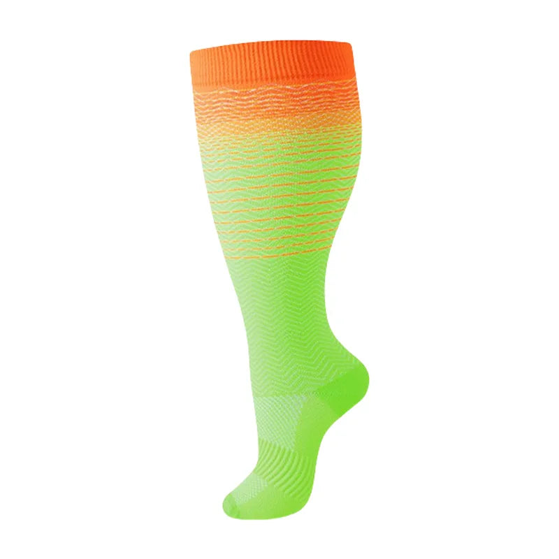 2XL-4XL Plus Size Compression Socks for Women Men 20-30 MMHg Wide Calf Extra Large Knee High Flight Sock for Circulation Support
