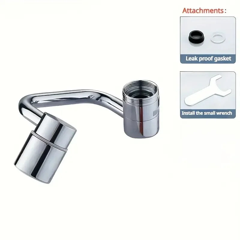 Stainless Steel 1080° Swivel Kitchen Faucet Extender Universal Splashproof Dual Mode Bathroom Sink Accessories with Adapter