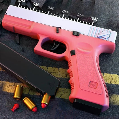 Mechanical G17 Soft Bullet Toy Gun Shell Throwing Continuous Firing Launcher Model Outdoor Sports Shooting Games for Children
