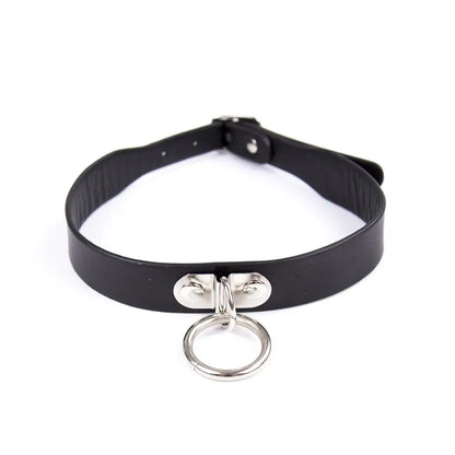 Sexy PU Leather Choker Collar for Women Gothic Punk Spike Heart O-Ring Bell Bondage Slave Neck Strap BDSM Role Play Accessory