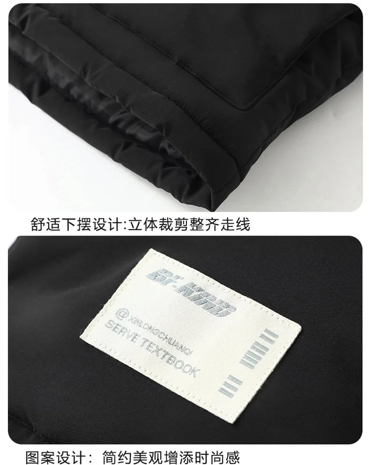 2024 Autumn Winter Men Thicken Cotton Waistcoat Sleeveless Vests Jackets Warm Detachable Hat Outerwear Male Zipper Hooded Coats
