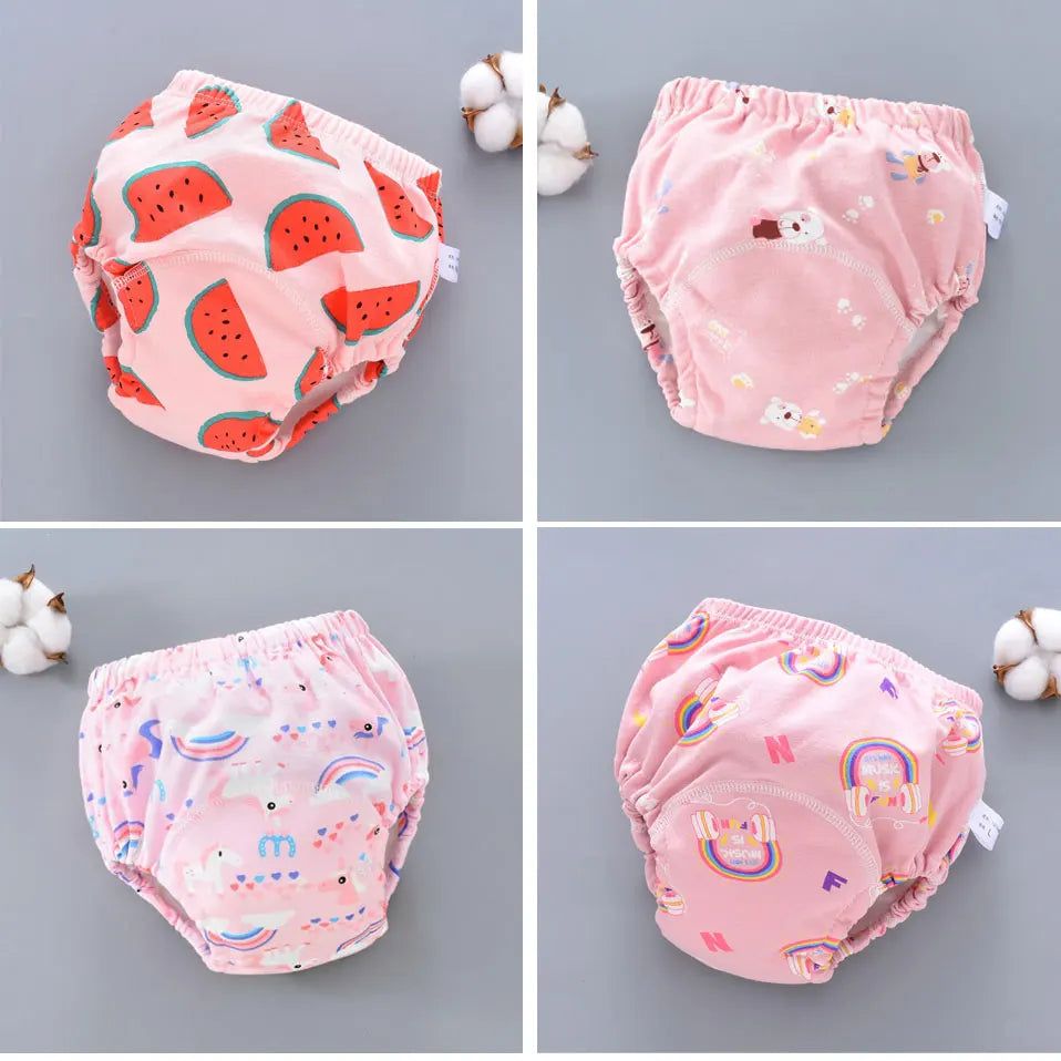 Baby Reusable Potty Training Pants Toddler Cotton Ecological Cloth Diaper Panties Waterproof Washable Nappies Boy Girl Underwear